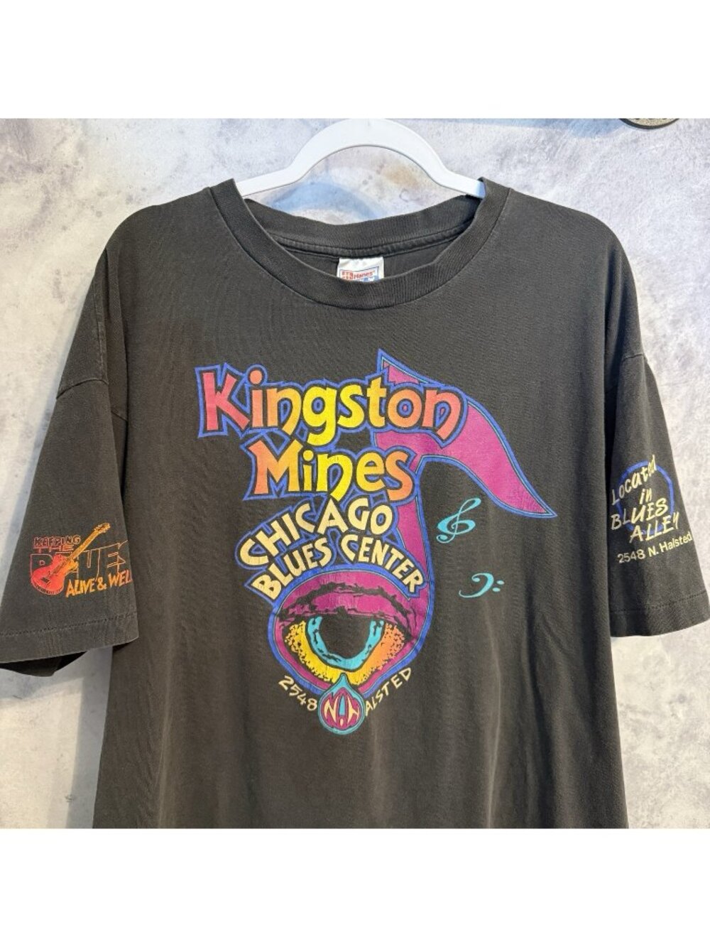 Vintage 90s Kingston Mines Chicago Blues Center T Shirt Mens 2XL XXL